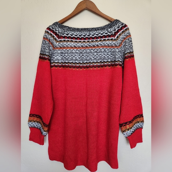 Maurices Red Fair Isle Sweater - Picture 2 of 5